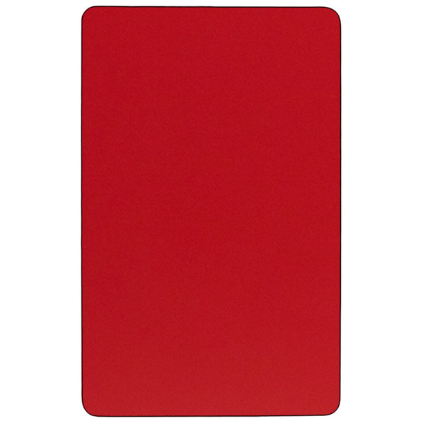 Wren 24''W x 48''L Rectangular Red HP Laminate Activity Table - Standard Height Adjustable Legs