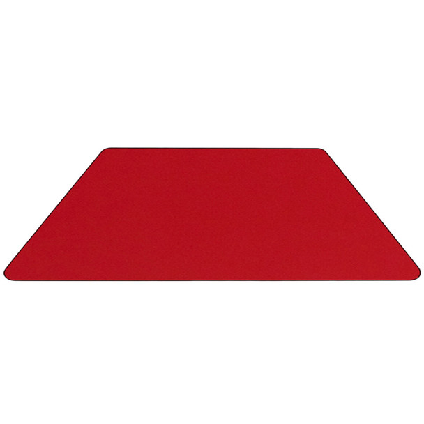 Wren Mobile 22.5''W x 45''L Trapezoid Red HP Laminate Activity Table - Standard Height Adjustable Legs