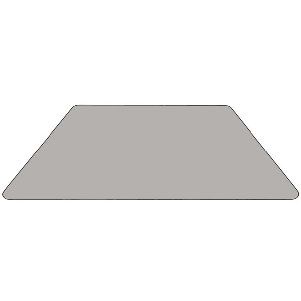 Wren Mobile 22.5''W x 45''L Trapezoid Grey HP Laminate Activity Table - Height Adjustable Short Legs