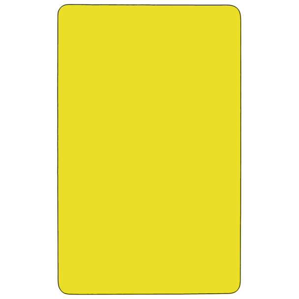 Wren Mobile 30''W x 72''L Rectangular Yellow HP Laminate Activity Table - Standard Height Adjustable Legs