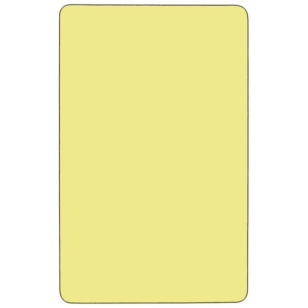 Wren 30''W x 72''L Rectangular Yellow Thermal Laminate Activity Table - Standard Height Adjustable Legs