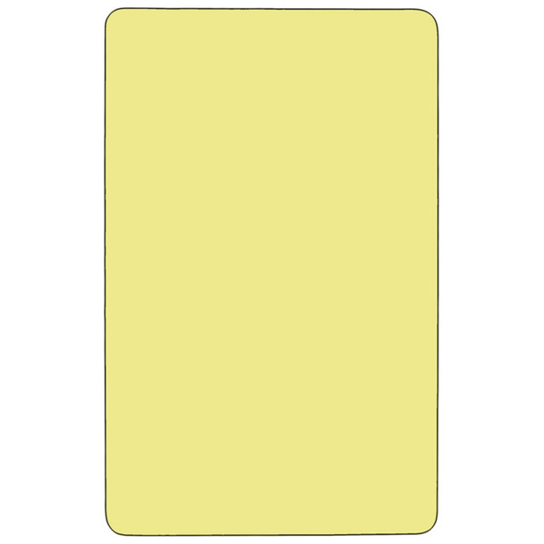 Wren Mobile 30''W x 72''L Rectangular Yellow Thermal Laminate Activity Table - Standard Height Adjustable Legs