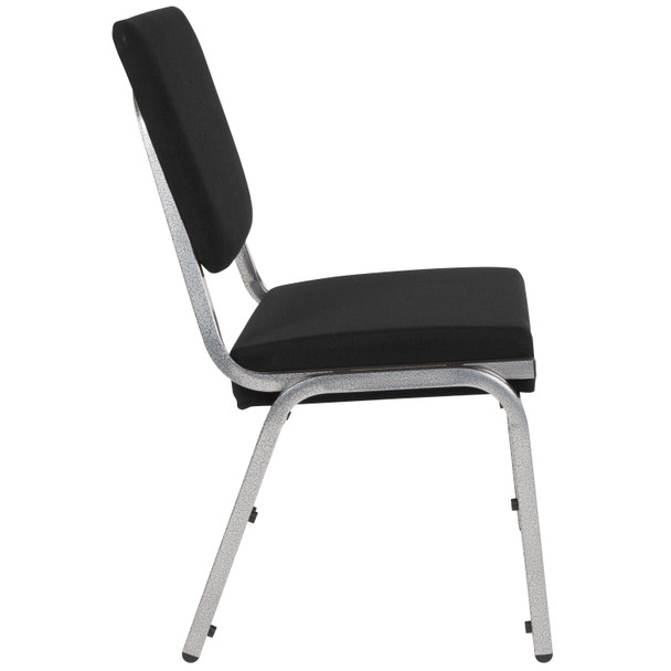 HERCULES Series 1000 lb. Rated Black Antimicrobial Fabric Bariatric Medical Reception Chair with 3/4 Panel Back