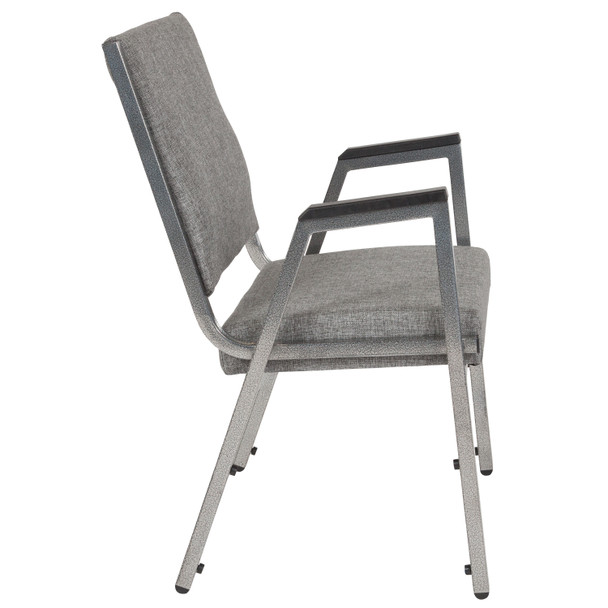 HERCULES Series 1000 lb. Rated Gray Antimicrobial Fabric Bariatric Medical Reception Arm Chair