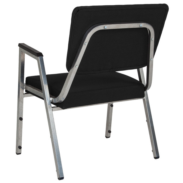 HERCULES Series 1000 lb. Rated Black Antimicrobial Fabric Bariatric Medical Reception Arm Chair with 3/4 Panel Back