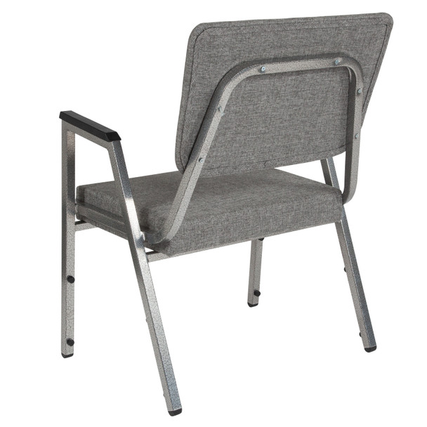 HERCULES Series 1000 lb. Rated Gray Antimicrobial Fabric Bariatric Medical Reception Arm Chair with 3/4 Panel Back