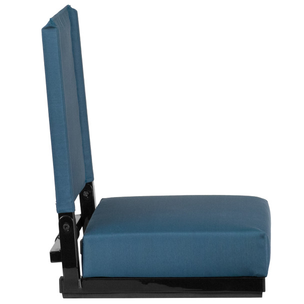 Grandstand Comfort Seats by Flash - 500 lb. Rated Lightweight Stadium Chair with Handle & Ultra-Padded Seat, Teal
