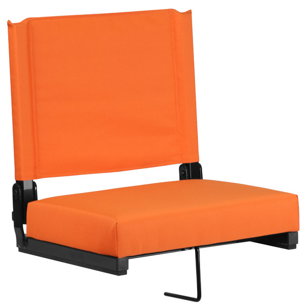 Grandstand Comfort Seats by Flash - 500 lb. Rated Lightweight Stadium Chair with Handle & Ultra-Padded Seat, Orange