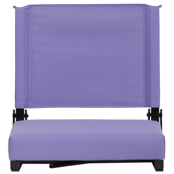 Grandstand Comfort Seats by Flash - 500 lb. Rated Lightweight Stadium Chair with Handle & Ultra-Padded Seat, Purple