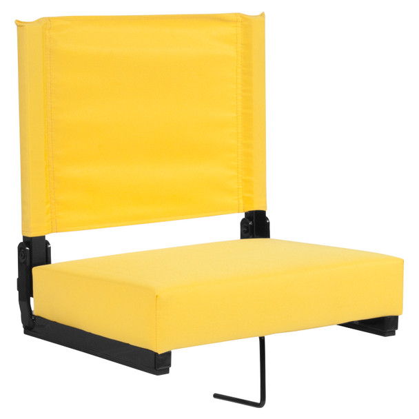 Grandstand Comfort Seats by Flash - 500 lb. Rated Lightweight Stadium Chair with Handle & Ultra-Padded Seat, Yellow