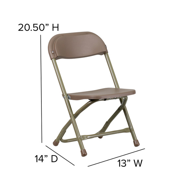 Timmy Kids Brown Plastic Folding Chair