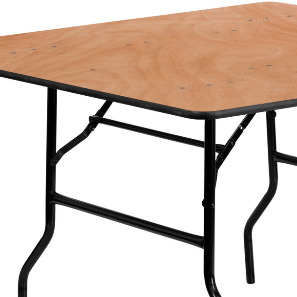 Gerry 4-Foot Square Wood Folding Banquet Table