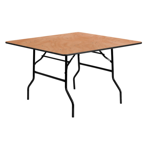 Gerry 4-Foot Square Wood Folding Banquet Table