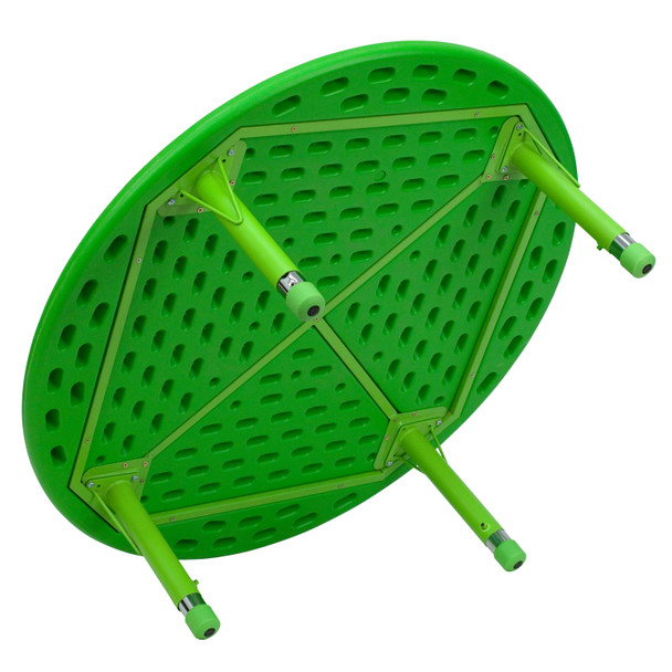 Wren 45'' Round Green Plastic Height Adjustable Activity Table