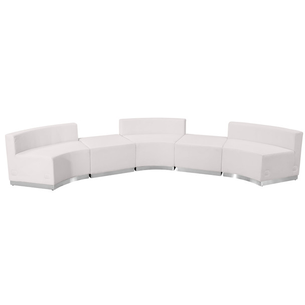 HERCULES Alon Series Melrose White LeatherSoft Reception Configuration, 5 Pieces