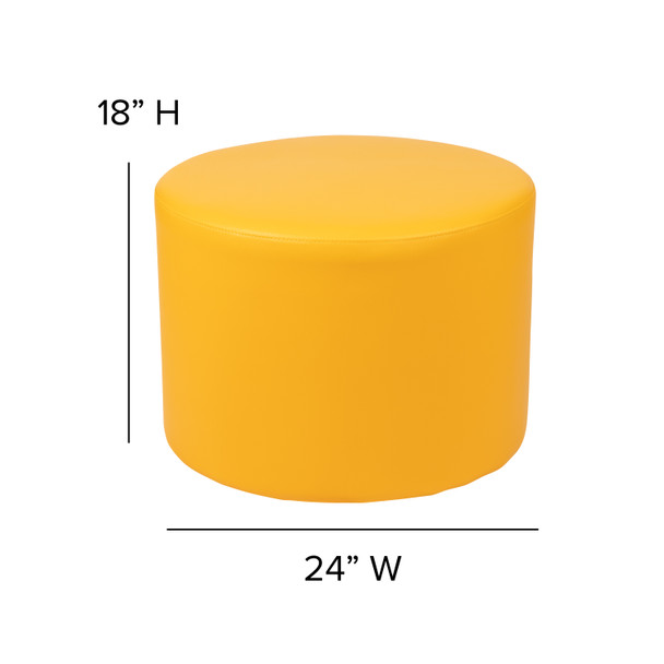 Nicholas Large Soft Seating Flexible Circle for Classrooms and Common Spaces - Yellow (18" Height x 24" Diameter)