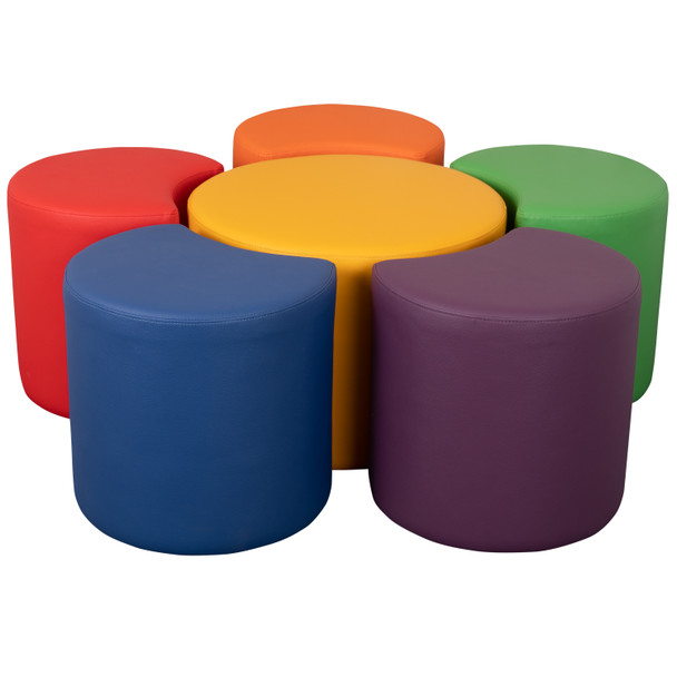 Nicholas Soft Seating Flexible Flower Set for Classrooms and Common Spaces - Assorted Colors (18"H)