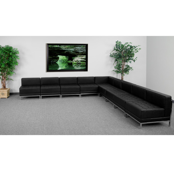 HERCULES Imagination Series Black LeatherSoft Sectional Configuration, 9 Pieces