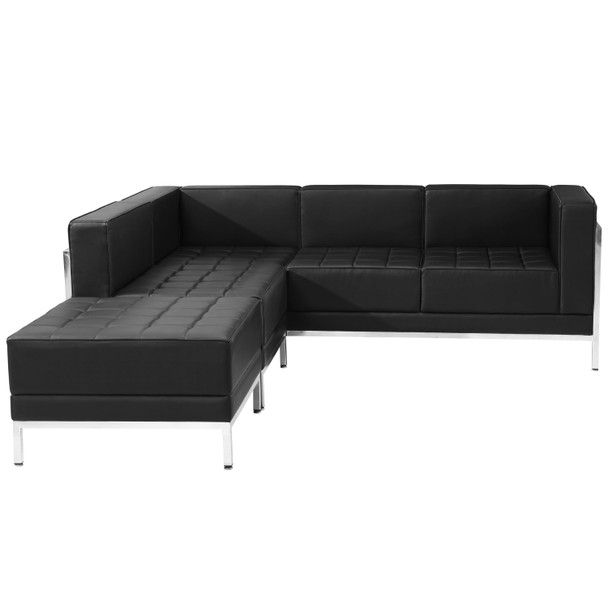 HERCULES Imagination Series Black LeatherSoft Sectional Configuration, 3 Pieces