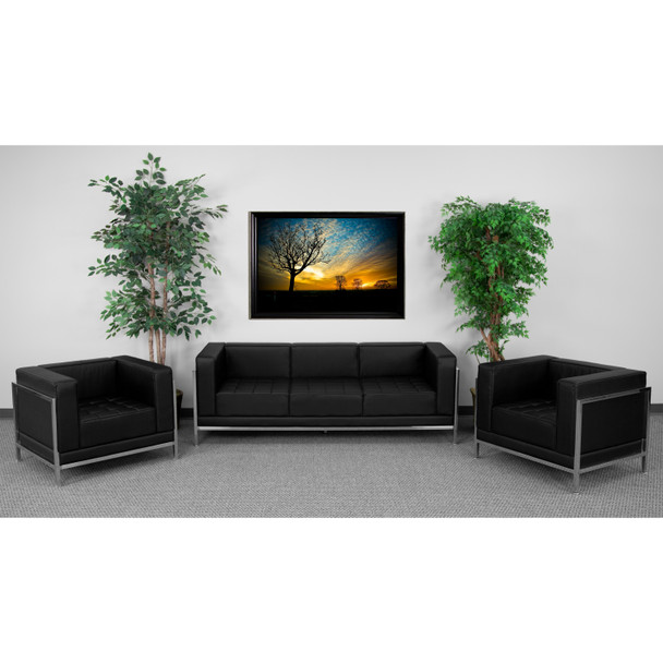 HERCULES Imagination Series Black LeatherSoft Sofa & Chair Set