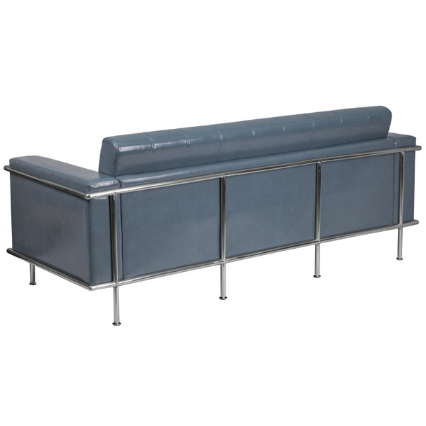 HERCULES Lesley Series Contemporary Gray LeatherSoft Sofa with Encasing Frame