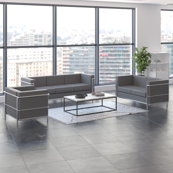 HERCULES Regal Series Reception Set in Gray LeatherSoft