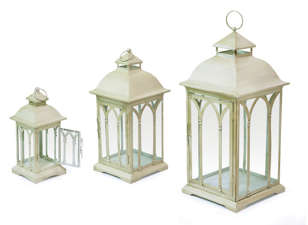 Lantern (Set of 3)11", 16", 21"H Metal/Glass - 46234