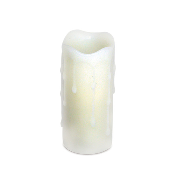 LED Wax Dripping Pillar Candle (Set of 6) 1.75"Dx4"H Wax/Plastic - 2 AA Batteries Not Incld. - 46858