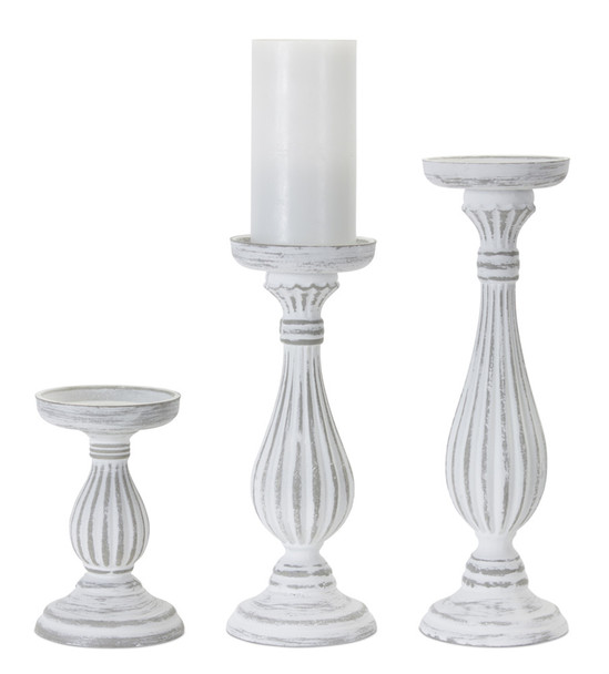 Candle Holder (Set of 3) 7"H, 11.25"H, 13.5"H Wood/Resin - 78415