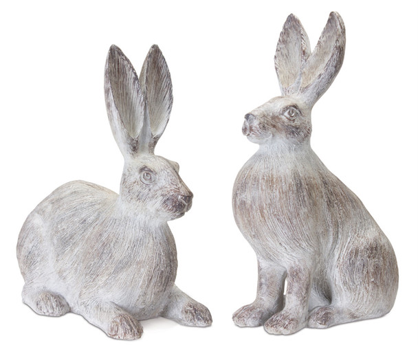 Rabbit (Set of 2) 15"H, 17"H Resin - 78757