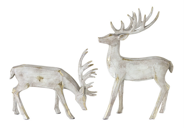 Deer (Set of 2) 11"L x 9"H, 9"L x 13"H Resin - 80571