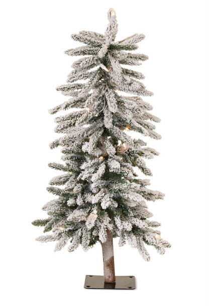 Flocked Alpine Tree 3'H PVC/Metal - 80763