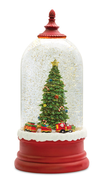 Snow Globe w/Tree 10.5"H Plastic 6 Hr Timer 3 AA Batteries, Not Included or USB Cord Included - 80782