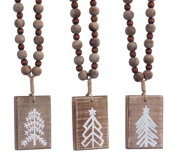 Tree Plaque Ornament (Set of 6) 13"H Wood - 81573