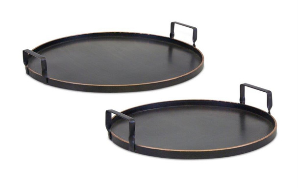 Tray (Set of 2) 15"D, 20"D Metal - 82396