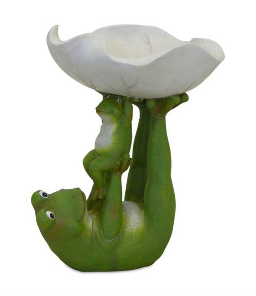 Frogs w/Leaf Bowl 7.75"L x 8"H Resin - 82671