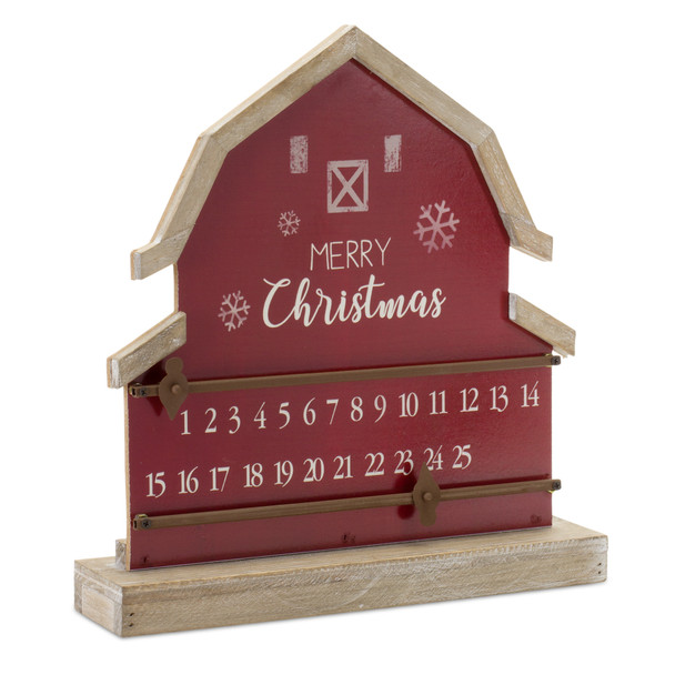 Barn Christmas Countdown 12.25"L x 13.25"H MDF/Wood - 83267