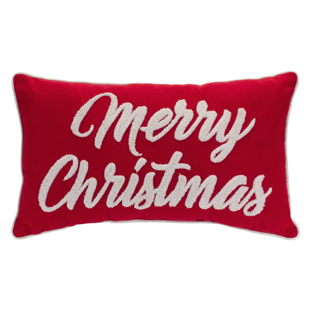 Merry Christmas Pillow 19"L x 10"H Polyester - 83783
