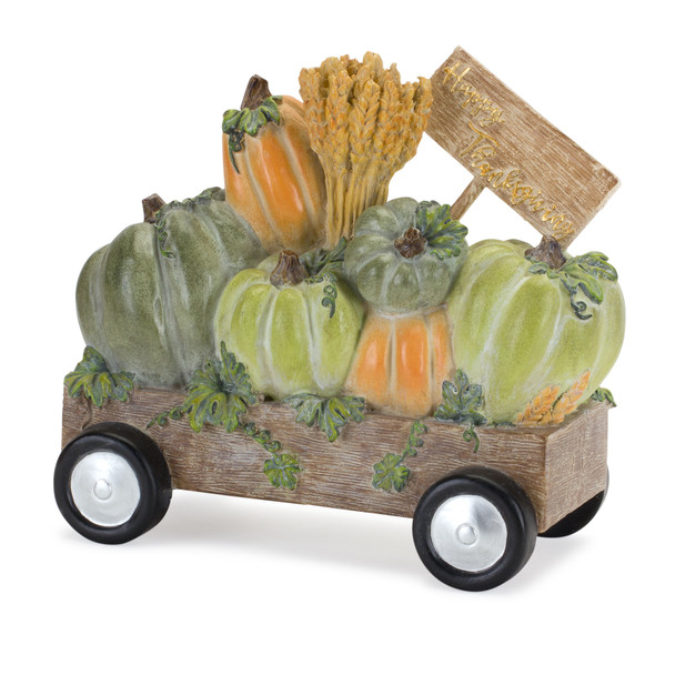 Happy Thanksgiving Wagon 8.5"L x 4"H Resin - 83824