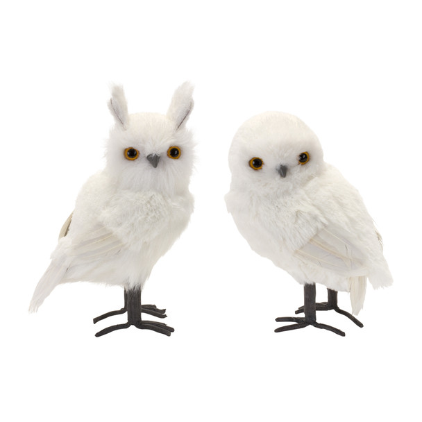 White Owl (Set of 4) 8.75"H, 10.5"H Foam - 83993