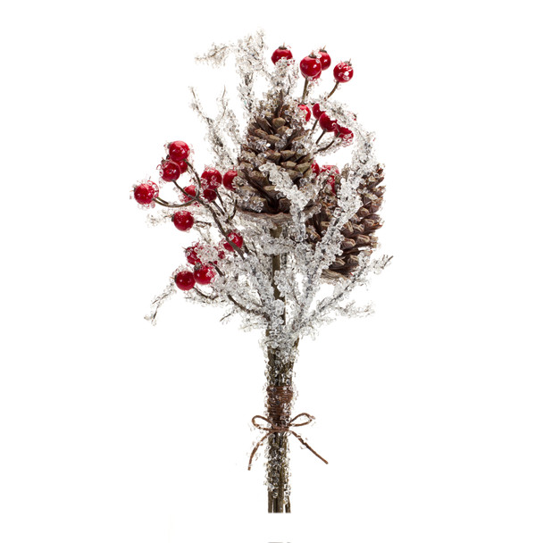 Icy Twig/Cone/Berry Bundle (Set of 6) 17.25"H Plastic - 84266