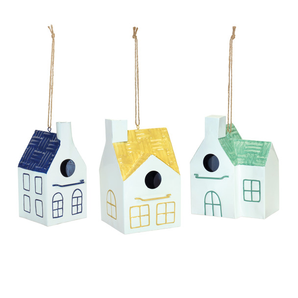 Bird House (Set of 3) 8.25"H, 8.5"H, 9"H Metal - 85099