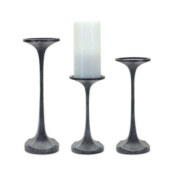 Candle Holder (Set of 3) 8.25"H, 10"H, 12.25"H Resin - 85142