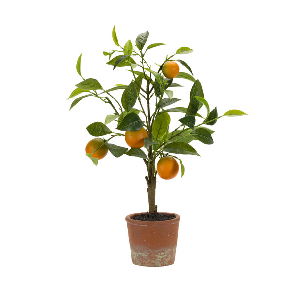 Potted Orange Tree 21.5"H Polyester - 85349