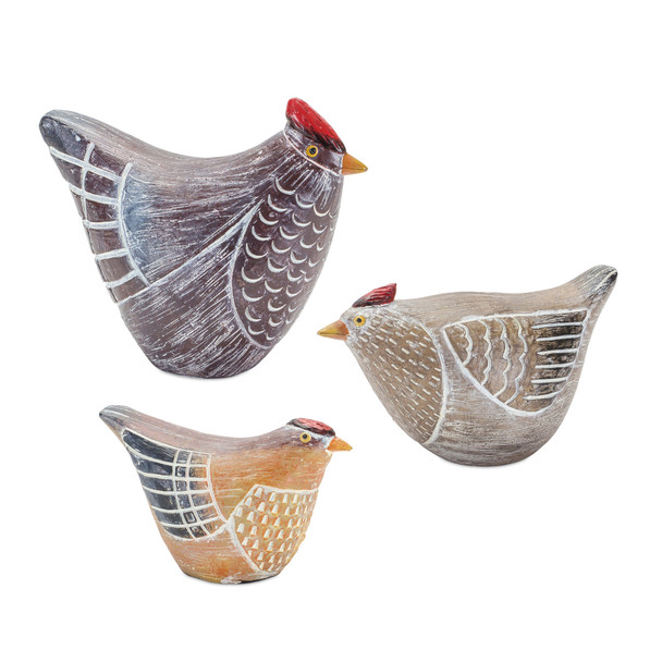 Chicken (Set of 6) 2.5"H, 3.75"H, 4.25"H Resin - 85479