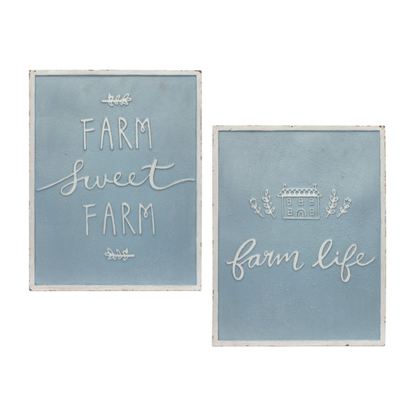 Farm Sign (Set of 2) 14"L x 18"H Metal - 85630