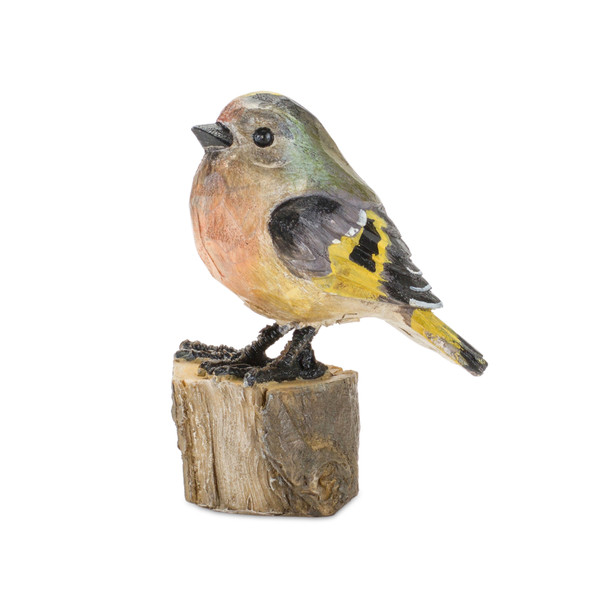 Bird on Stump (Set of 6) 3.5"H Resin - 85739