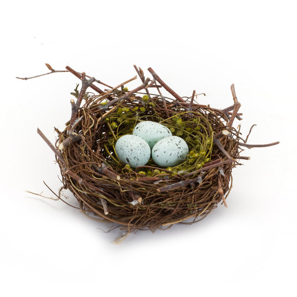 Nest with Eggs (Set of 6) 6.5"D x 3"H Natural/Foam - 85775