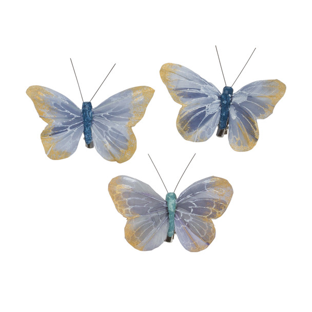 Butterfly (Set of 12) 3.75"L Feather - 85783