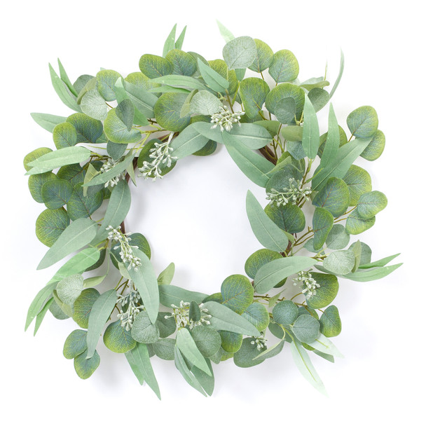 Mixed Eucalyptus Wreath 20"D Polyester - 85883